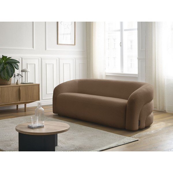 Smeđa sofa od bouclé tkanine 193 cm Elina – Bobochic Paris-image-1