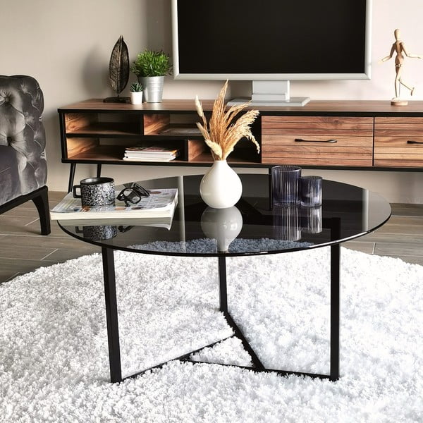 Crni okrugli stolić ø 75 cm Trio - Neostill-image-2