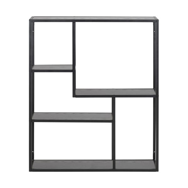 Crna zidna polica u dekoru jasena 75x91 cm Seaford – Actona