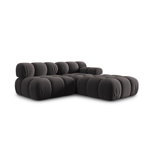 Tamno siva baršunasta sofa 282 cm Bellis – Micadoni Home-image-4