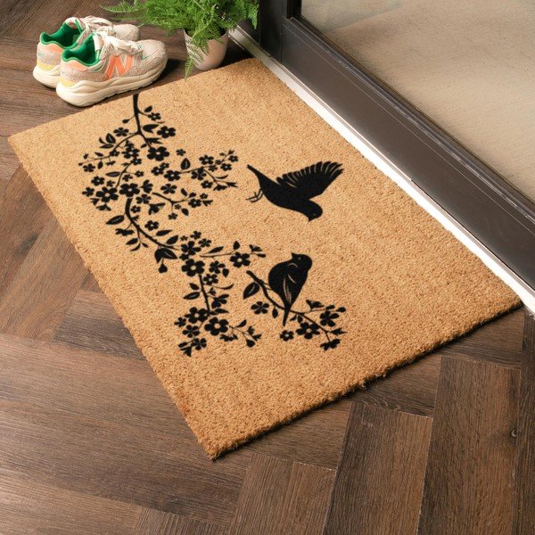 Otirač od kokosovih vlakana 60x90 cm Birds On a Tree – Artsy Doormats-image-1