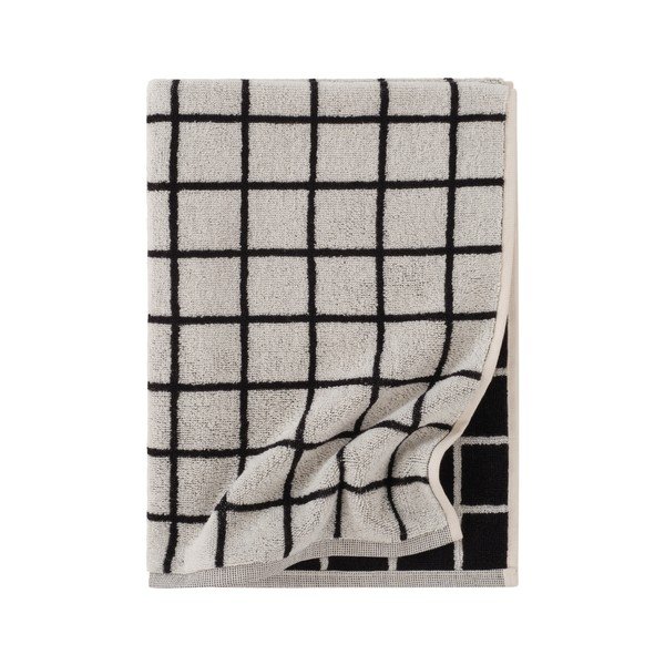 Crni/bež pamučan ručnik 50x70 cm Grid – Jotex