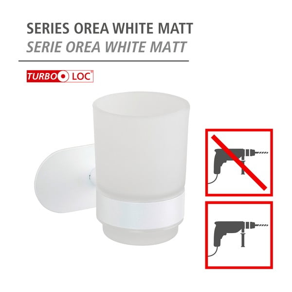 Bijela staklena samoljepljiva čaša za četkice za zube Orea – Wenko-image-4