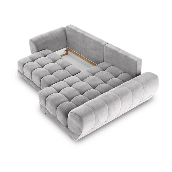 Svijetlosivi baršunasti kauč na razvlačenje Windsor & Co Sofas Nuage, desni kut-image-3