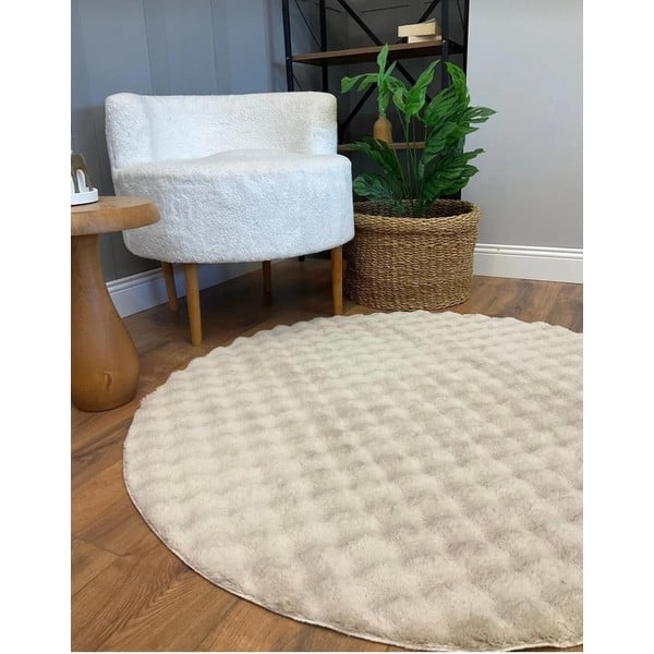 Bež perivi okrugli tepih ø 80 cm Bubble Cream – Mila Home-image-2