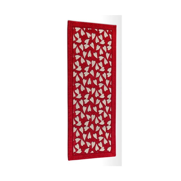 Crveni vrlo izdržljiv kuhinjski tepih Webtappeti Corazon Rosso, 55 x 240 cm