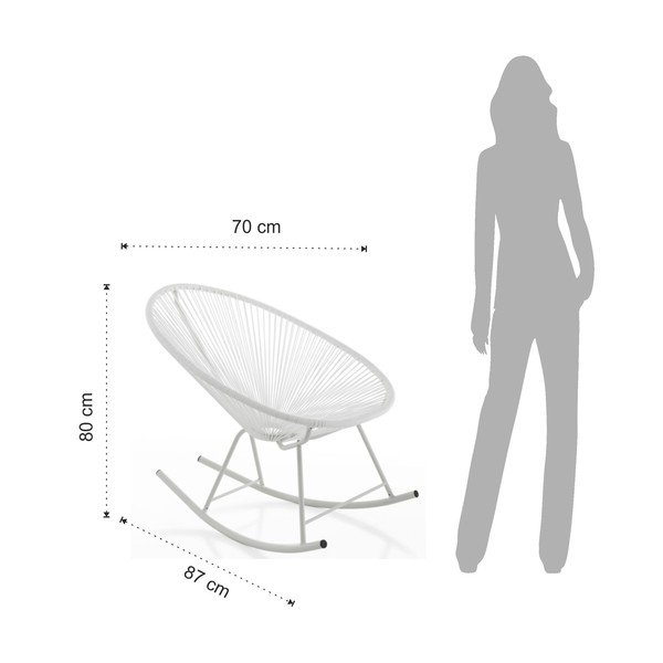 Bijela stolica za ljuljanje pogodna za eksterijer Tomasucci Numana-image-3