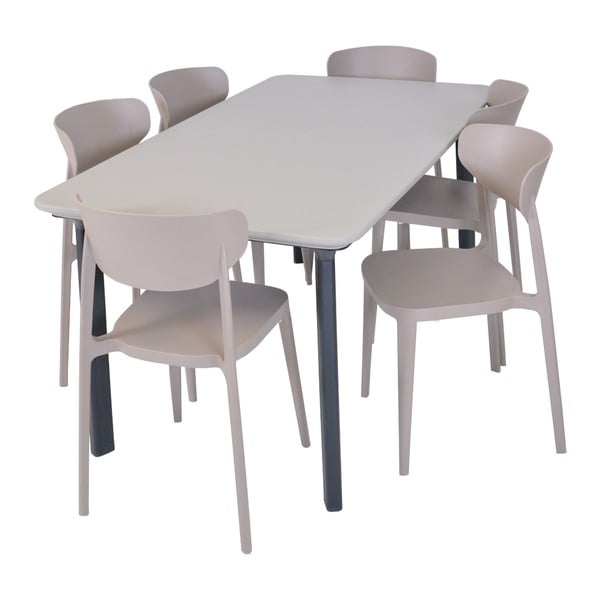 Svjetlo smeđa plastična vrtna stolica Mare – Rojaplast-image-2