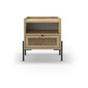 Noćni ormarić u dekoru hrasta s policama u prirodnoj boji Inca – Marckeric