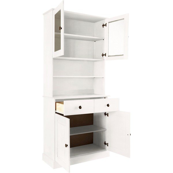 Bijela vitrina od masivnog bora 181x34 cm Mille – Støraa-image-4