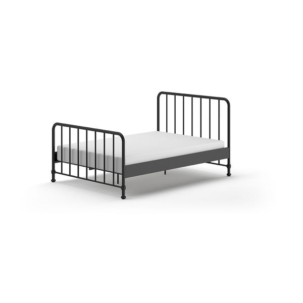 Crni metalni krevet s podnicom 140x200 cm BRONXX – Vipack