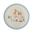 Svijetlo plavi/krem dječji tanjur od kamenine ø 16 cm Celebrate – Bloomingville Mini