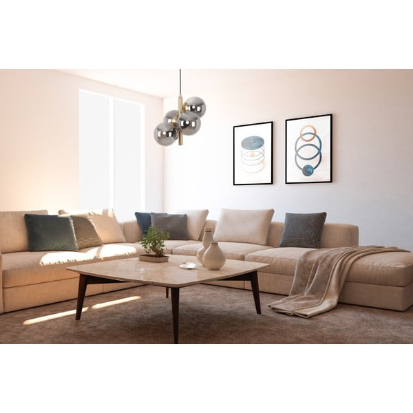 Siva/u zlatnoj boji viseća svjetiljka sa staklenim sjenilom ø 15 cm Forte – Squid Lighting-image-2