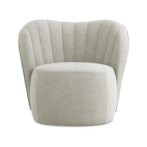 Krem fotelja od šenila Keloa – Makamii-image-1