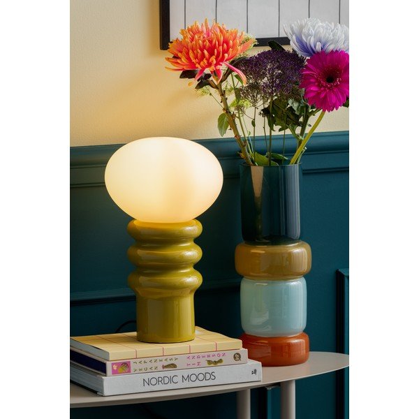 Kaki zelena stolna lampa keramička (visina 33,5 cm) Catania Aro – Leitmotiv-image-1