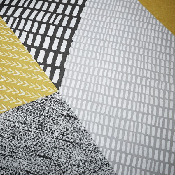 Žuta /siva posteljina za krevet za jednu osobu 135x200 cm Larsson Geo – Catherine Lansfield-image-4