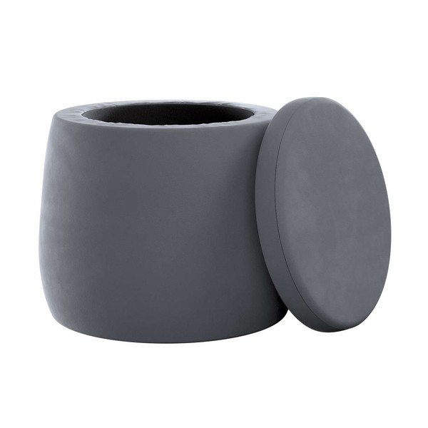 Sivi baršunast dječji tabure Posh Velvet – Yellow Tipi-image-1