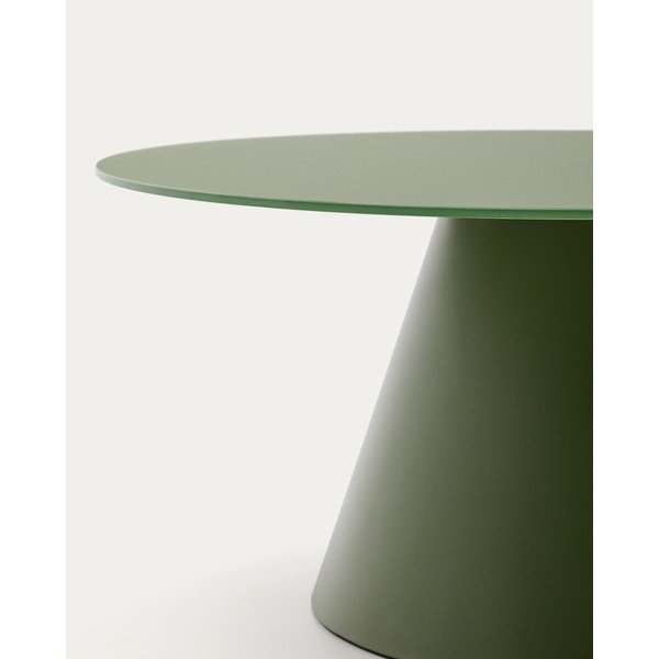Zeleni okrugao stolić za kavu sa staklenom pločom stola ø 80 cm Wilshire – Kave Home-image-2