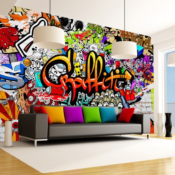 Velika tapeta Bimago Colourful Graffiti, 400 x 280 cm-image-1