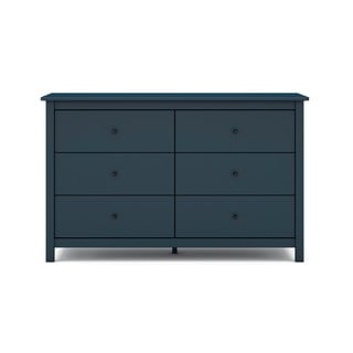 Tamnoplava niska komoda od borovine 130x80 cm Misti - Marckeric