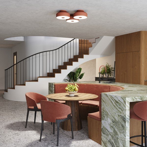 Narančasta stropna svjetiljka ø 30 cm Blacko – Sollux-image-1