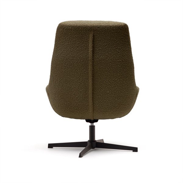 Tamno zelena fotelja od bouclé tkanine Celida – Kave Home-image-3