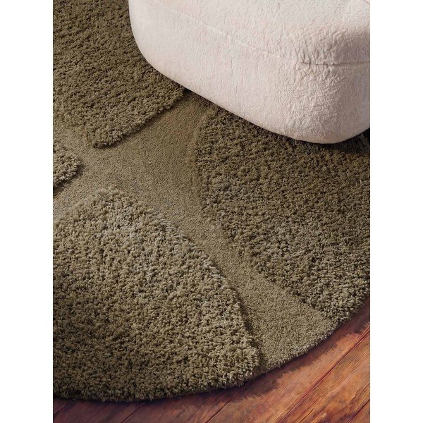 Kaki zeleni ručno rađen okrugao tepih ø 160 cm Lambeth Jasper – Ted Baker-image-3