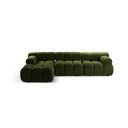 Zelena kutna garnitura od bouclé tkanine (s lijevim kutom) Bellis – Micadoni Home