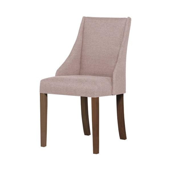 Svijetlo ružičasta stolica s tamnosmeđim nogama od bukve Ted Lapidus Maison Absolu