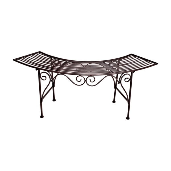 Crna/tamno smeđa metalna vrtna klupa Fuego – Garden Pleasure
