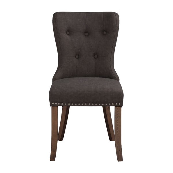 Tamno siva stolica za blagovanje sa smeđim nogama Rowico Adele