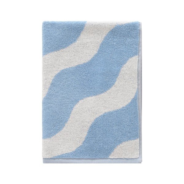 Bijeli/svijetlo plavi pamučan ručnik 50x70 cm Waves – Jotex
