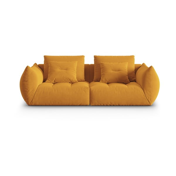 Žuta  sofa od bouclé tkanine 232 cm Bloom – Micadoni Home