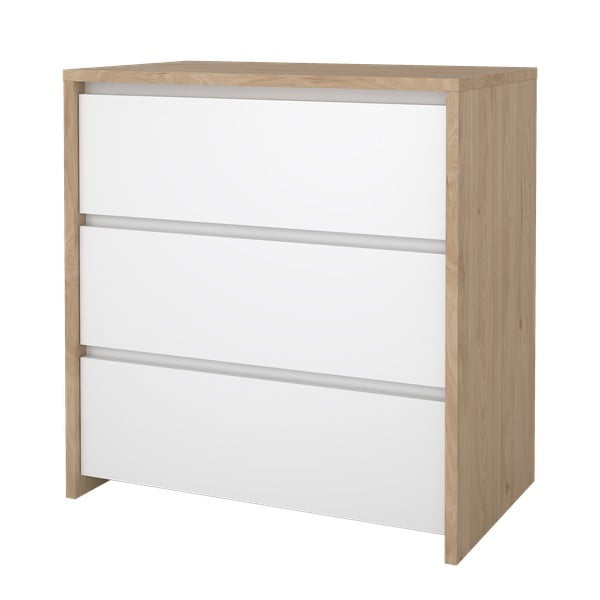 Bijela/u prirodnoj boji komoda u dekoru hrasta 80x84x48 cm Next – Tvilum-image-3