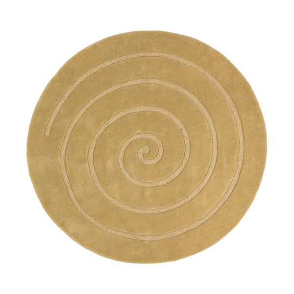 Bež vuneni tepih Think Rugs Spiral, ⌀ 140 cm