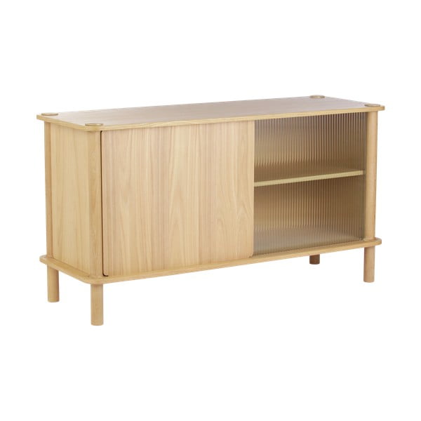 Vitrina od punog hrasta s kliznim vratima u prirodnoj boji 135x73,5x48 cm Italic – UMAGE-image-4