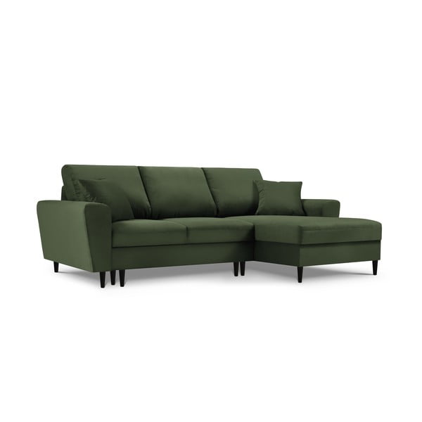 Zelena kutna sofa od samta Kooko Home Jazz, desni kut-image-2