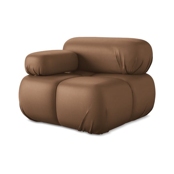 Smeđa modularna sjedeća garnitura od imitacije kože (s lijevim kutom) Lokua – Makamii-image-2