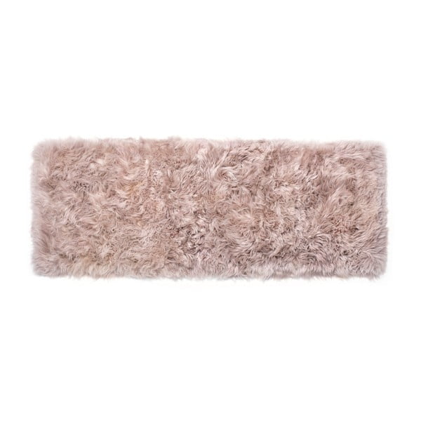 Svijetlosmeđi tepih od ovčje vune Royal Dream Zeland Long, 70 x 190 cm