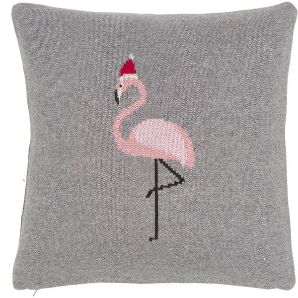 Siva pamučna ukrasna jastučnica Westwing Collection Flamingo, 40 x 40 cm