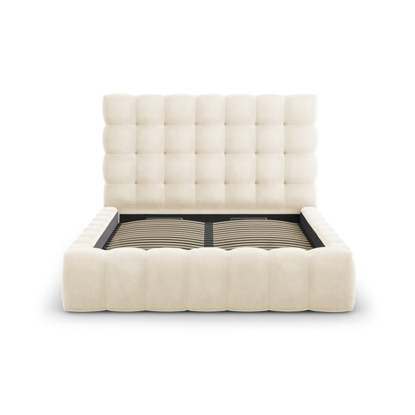 Bež tapecirani bračni krevet s prostorom za pohranu s podnicom 160x200 cm Bali – Cosmopolitan Design-image-2