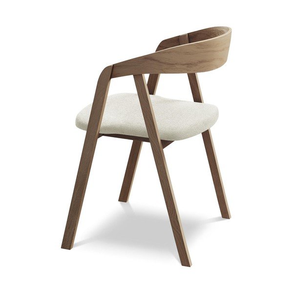 Krem blagovaonska stolica od masivnog drveta Erika – Makamii-image-3