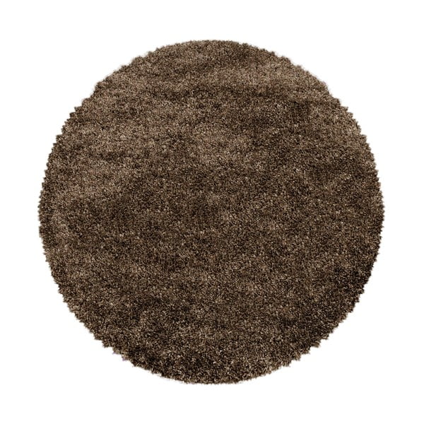 Tamno smeđi okrugli tepih ø 120 cm Fluffy – Ayyildiz Carpets