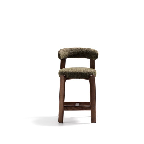 Zelena/u tamnoj prirodnoj boji barska stolica od čvrste jeseni (visine sjedala 65 cm) Granite – Kave Home-image-2