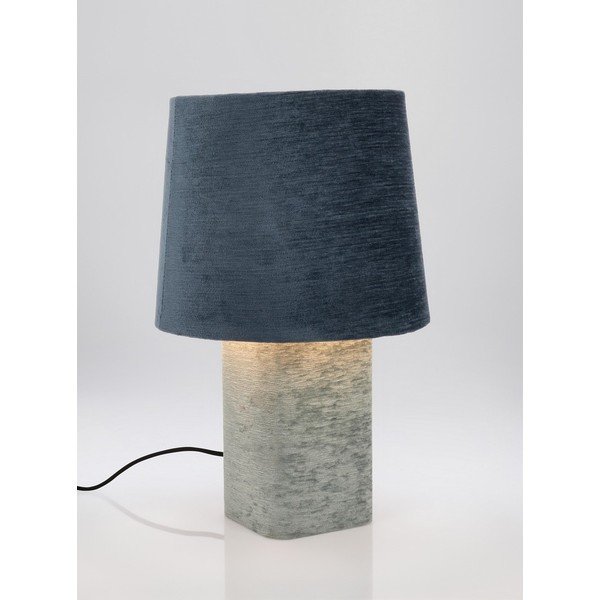 Plava metalna stolna lampa s tekstilnim sjenilom (visina 50 cm) Demra – Bizzotto-image-1