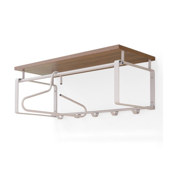 Željezna zidna vješalica u prirodnoj boji/smeđe-siva s policom 70 cm Rex – Spinder Design