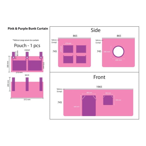 Dječje zavjese u setu za krevet 3 kom 195x75 cm Bella – Vipack-image-3