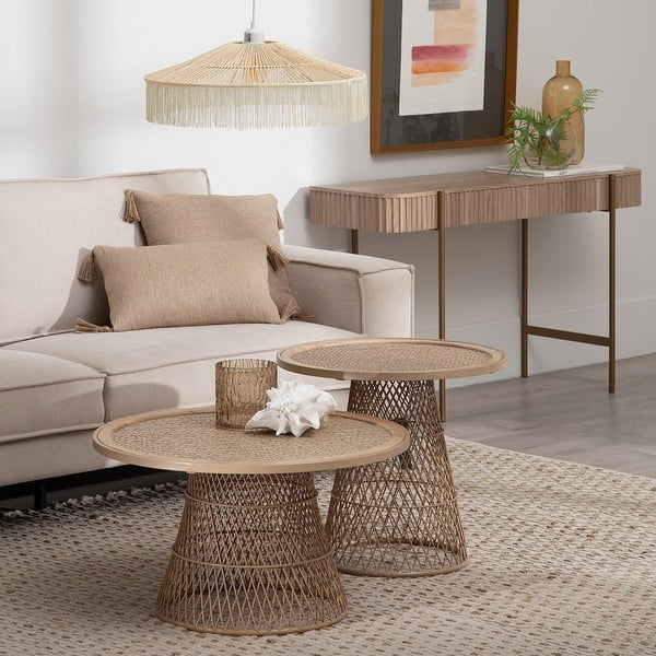 Okrugao pomoćni stol od ratana ø 55 cm – Ixia-image-1