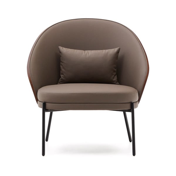 Smeđa fotelja od imitacije kože Eamy – Kave Home