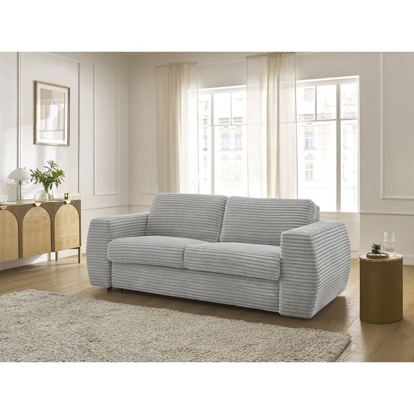 Svijetlo siva sofa za spavanje/sklopiva od samta 240 cm Hugo – Bobochic Paris-image-1